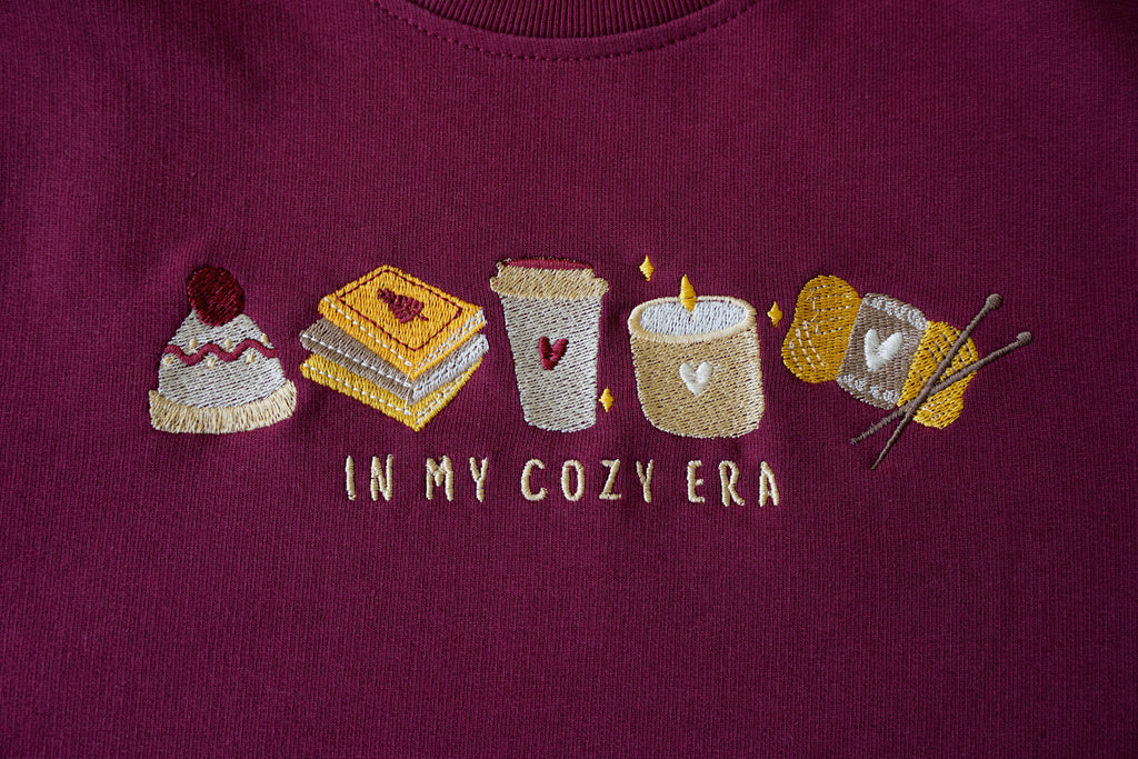 "In My Cozy Era" Autumn Sweater | Wine