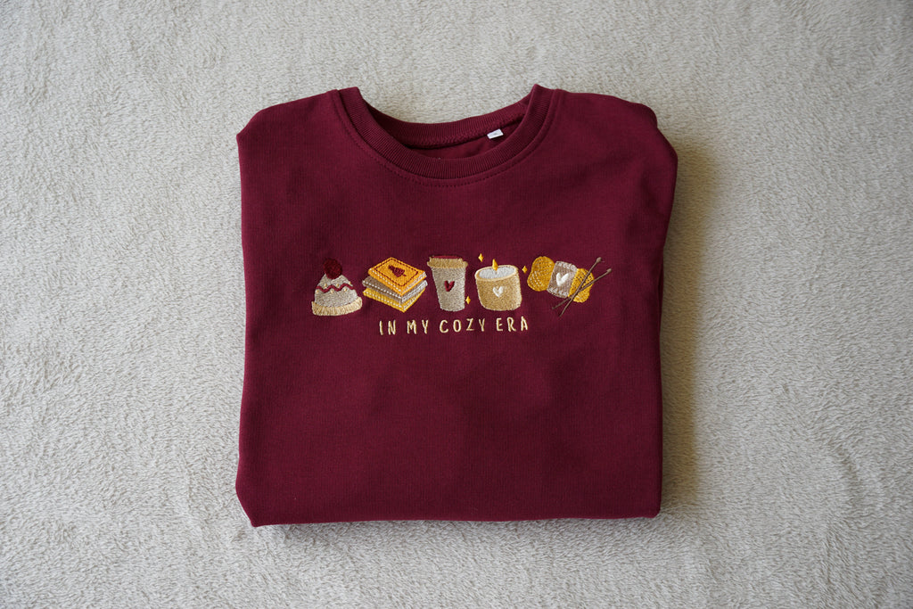 "In My Cozy Era" Autumn Sweater | Wine