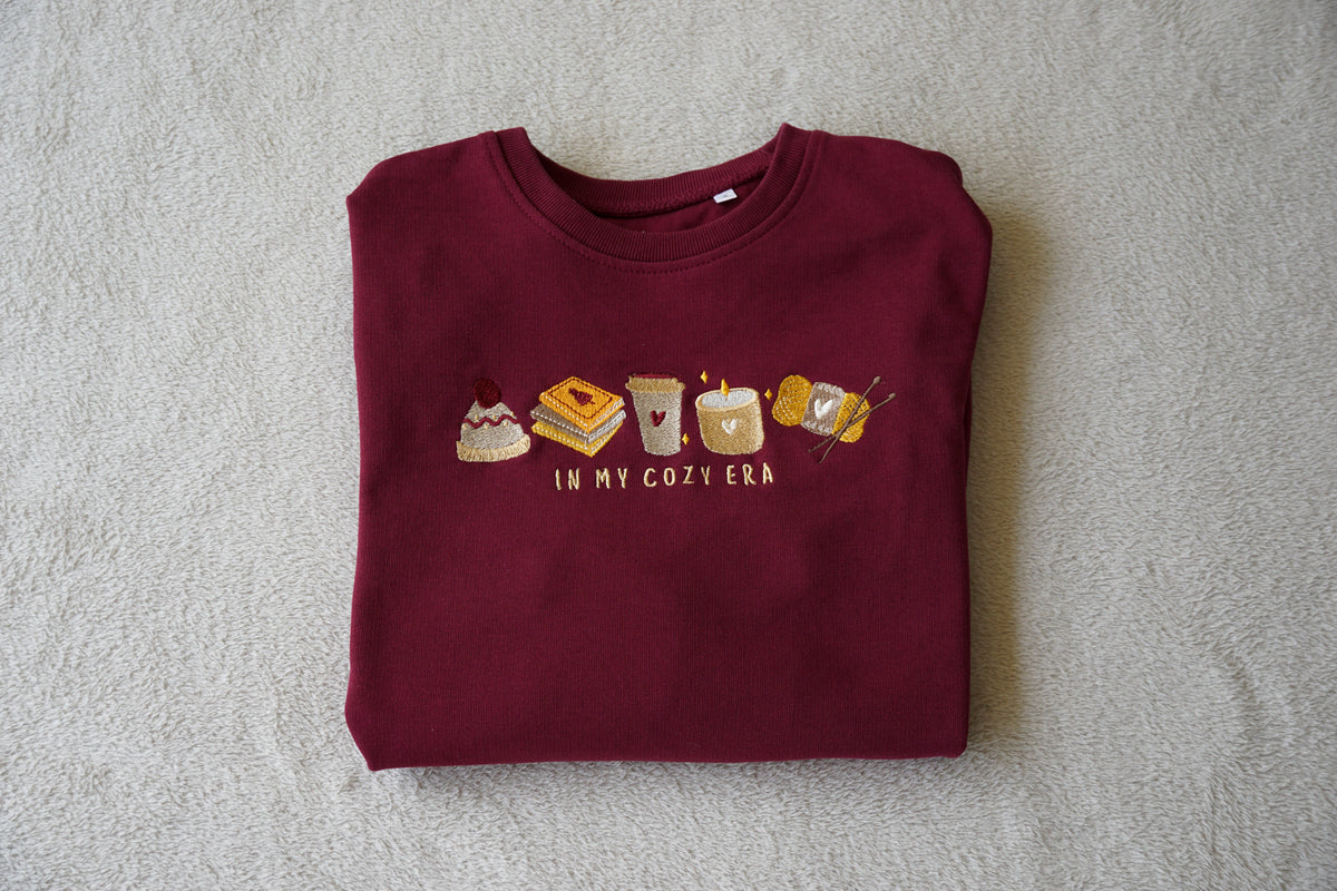 "In My Cozy Era" Autumn Sweater | Wine