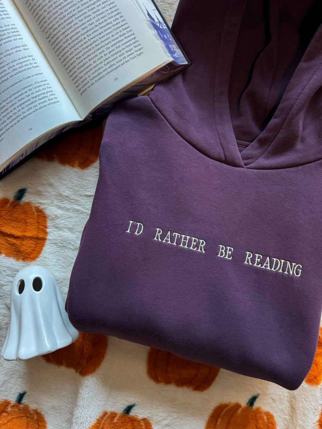 „I'd Rather Be Reading“ Hoodie | Wine