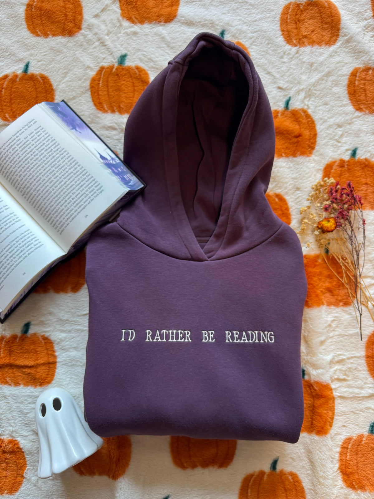 „I'd Rather Be Reading“ Hoodie | Wine